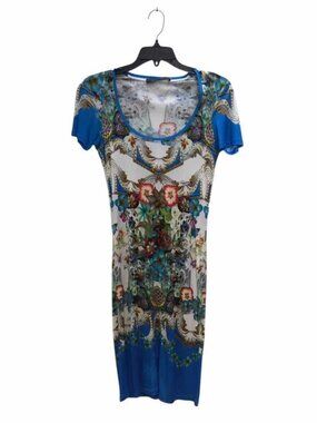 Roberto Cavalli Blue Multi Size 38 Dress
